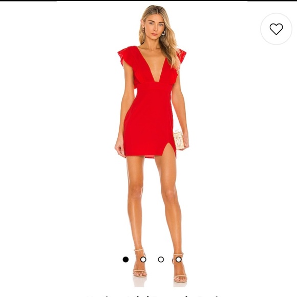 Little Red Dress from Revolve- Harlow Mini Dress in Red Superdown - Picture 6 of 7
